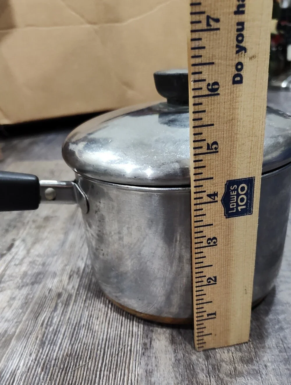 1801 Revere Ware 2 QT Quart Sauce Pan Copper Clad Bottom With Lid Made In USA